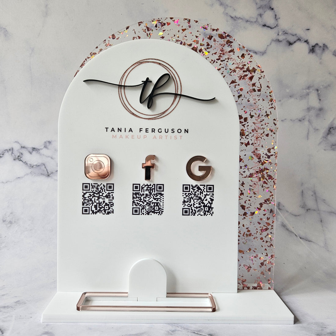 QR Code Sign with Card Holder | Overlapping Arch