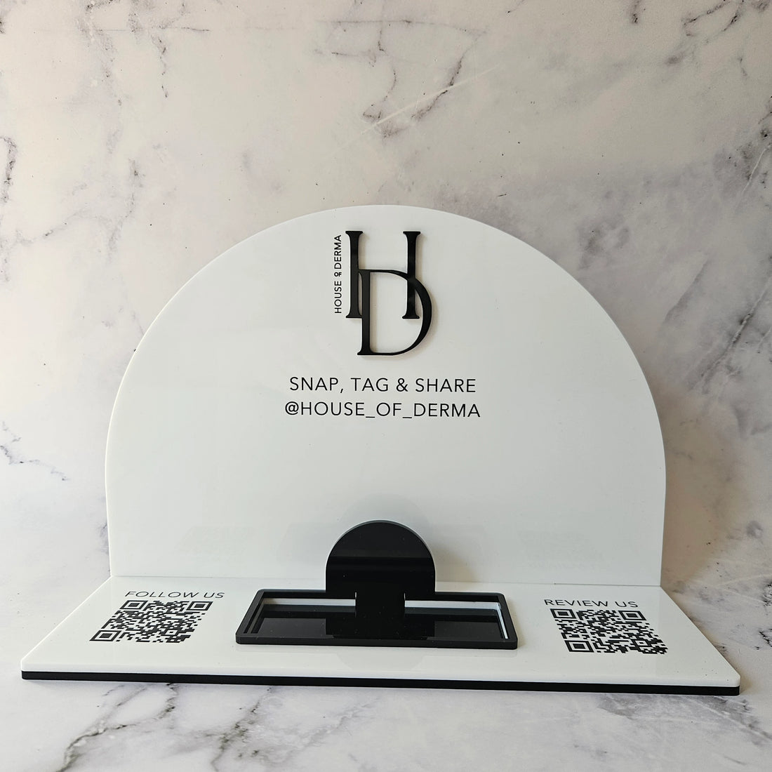 QR Code Stand with Card Holder | Wide Arch