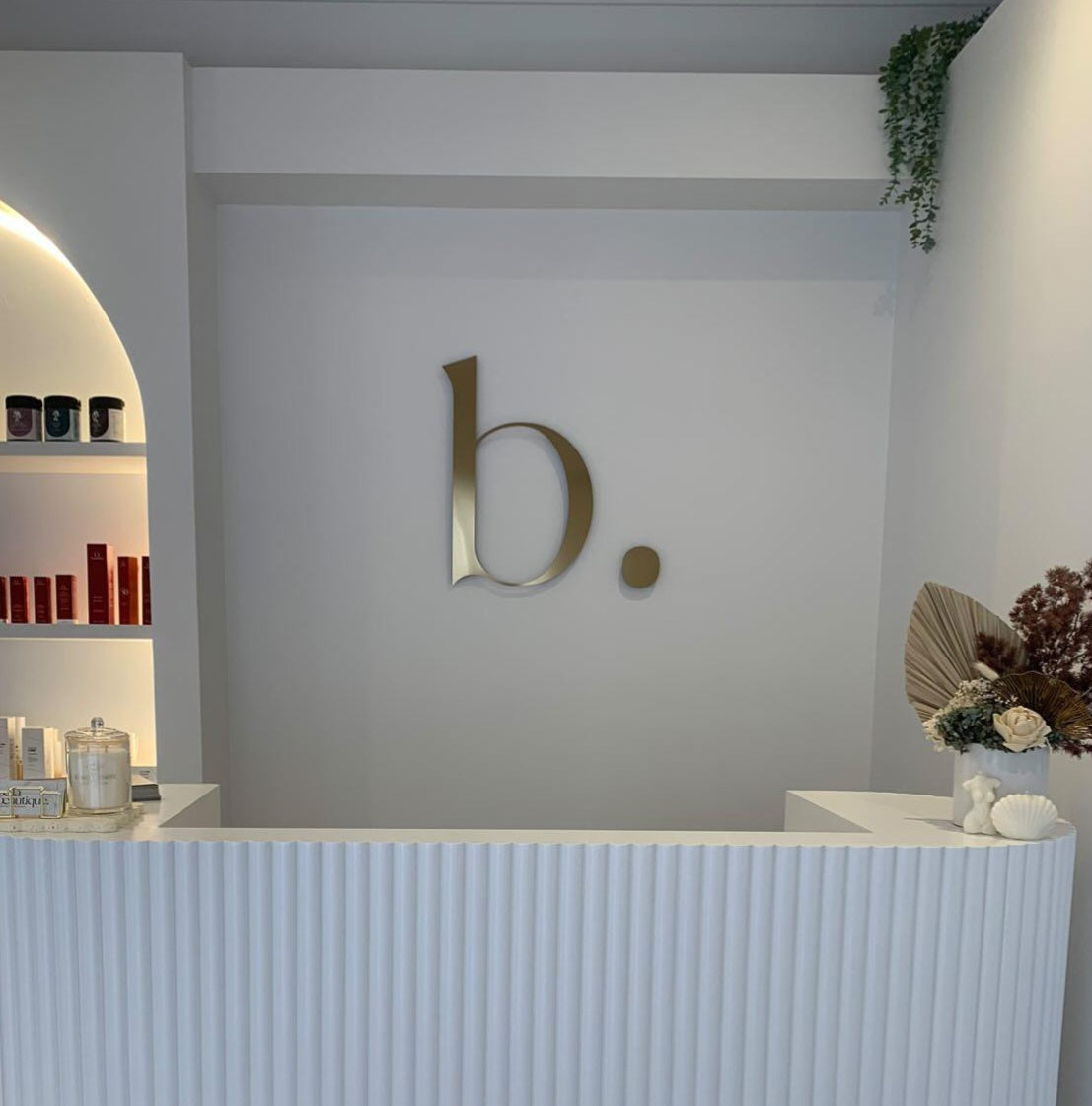 Brushed Gold Acrylic Sign in the letter B