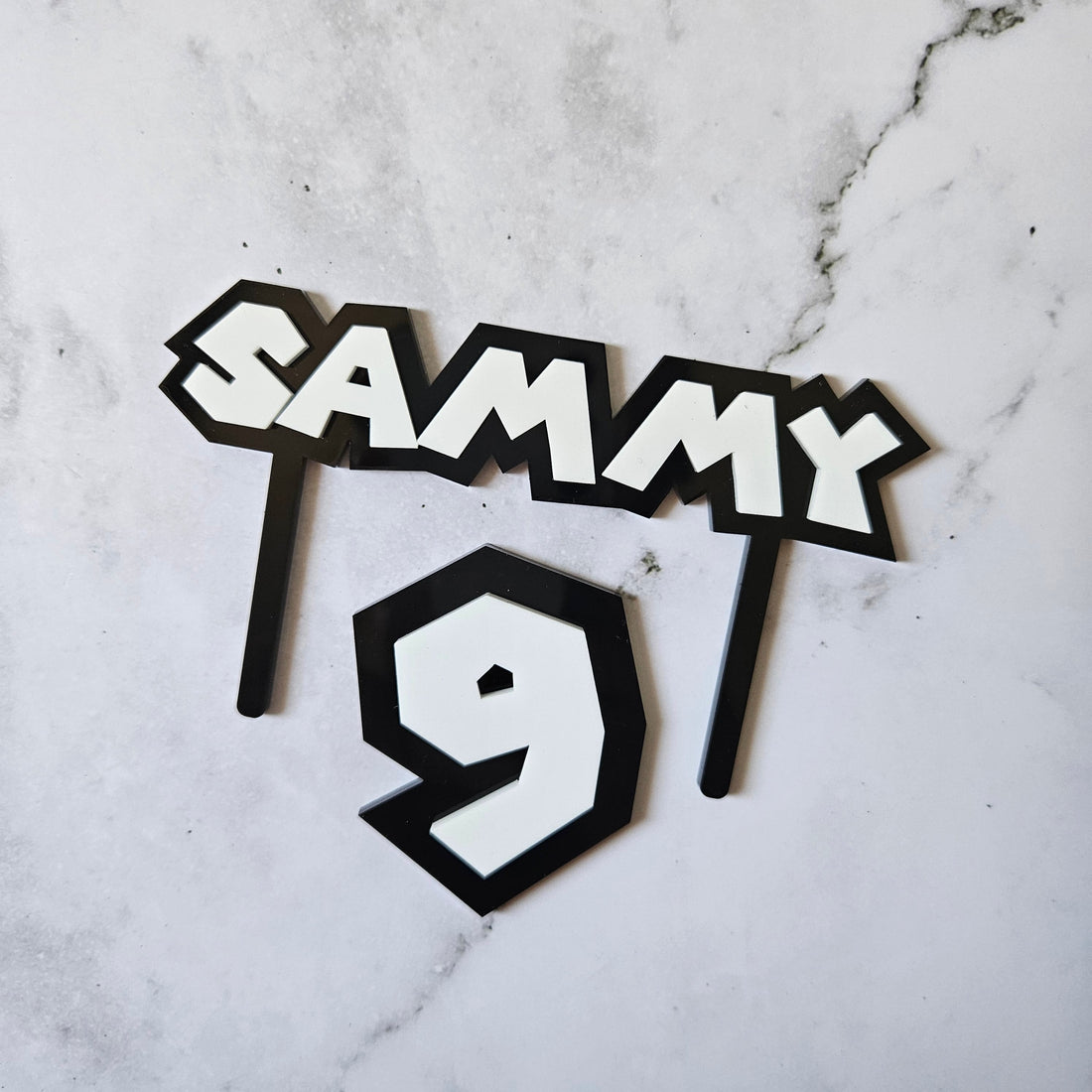 Gamer Theme with Name &amp; Age | Cake Topper &amp; Fropper