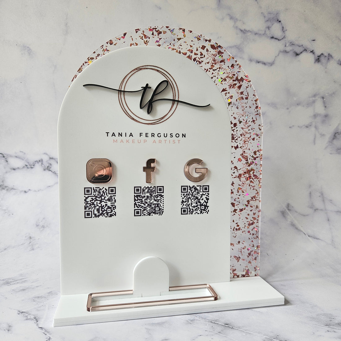 QR Code Sign with Card Holder | Overlapping Arch