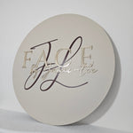 Round Acrylic Sign with mirror gold 3D acrylic