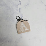 qr code keychain with logo in arch shape