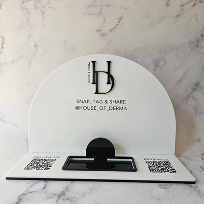 QR Code Stand with Card Holder | Wide Arch