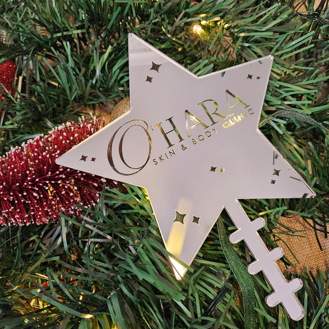 Branded Christmas Star with Cosmetic Clinic Logo