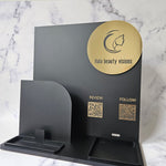 Custom Brochure Holder in Black with Gold