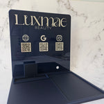 Navy Blue eftpos holder with silver logo