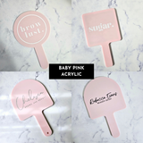 Handheld Mirror Custom Made in Pink with Logo