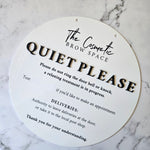 Do not disturb sign with quiet please in 3D letters