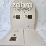 Multi QR Code Station with Eftpos Holder, Business Card Holder & Logo in Arch Shape