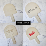 Arch Hand Held Mirrors with Branding in Beige