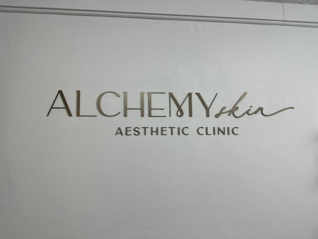 Acrylic Logo Signage for Skin Aesthetic Clinic Reception in Metallic Bronze