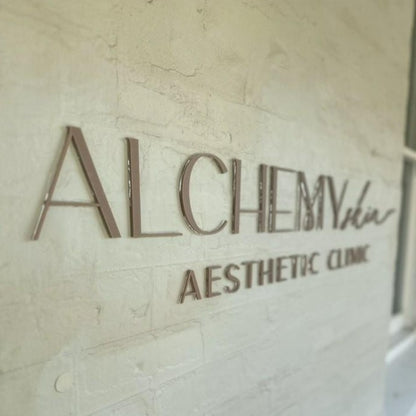 Individual Letter Acrylic Logo Signage for Skin Aesthetic Clinic - Floating Look Signage in Mocha