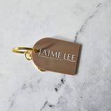 Arch qr code keyring with logo (taupe)