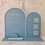 Double arch qr code sign with white border