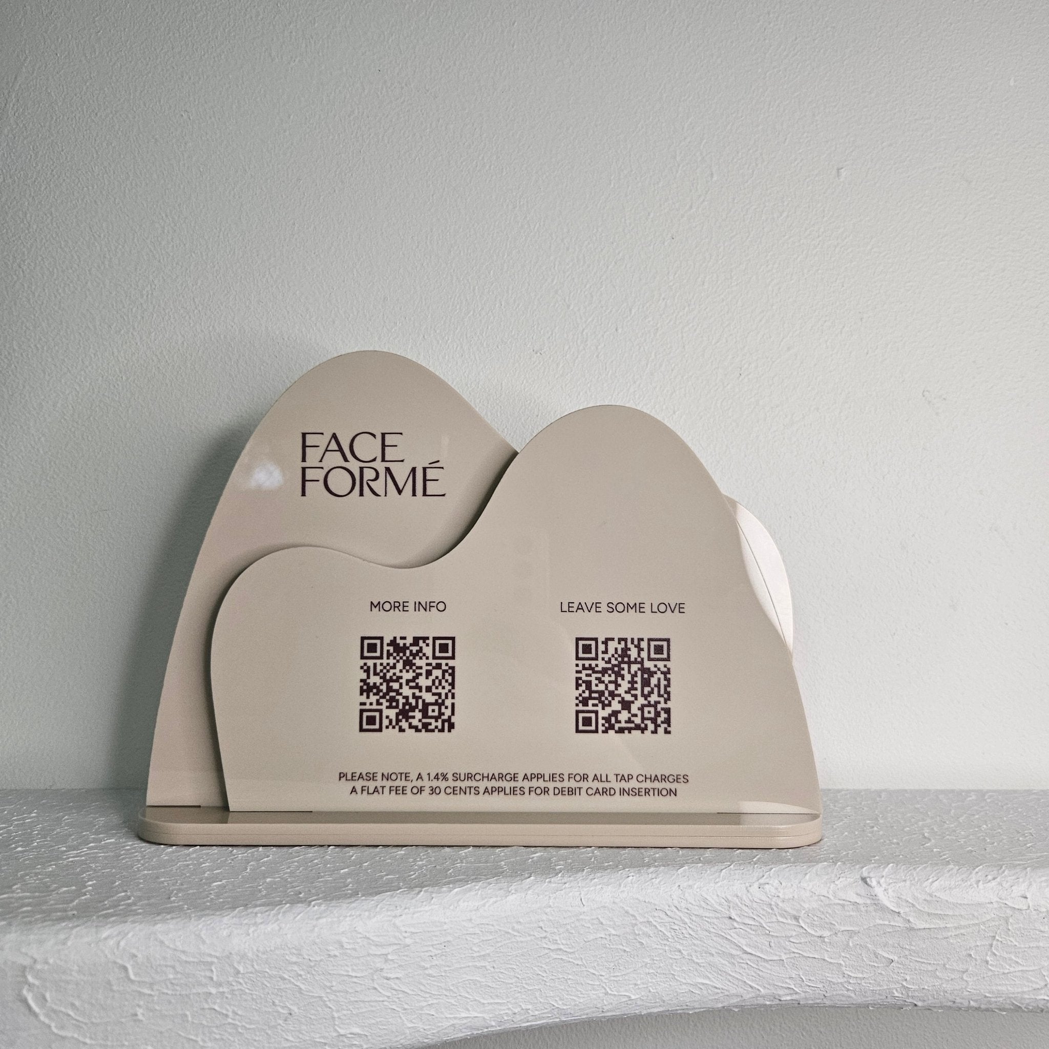 Double wavy arch qr code sign in nude acrylic (gloss)