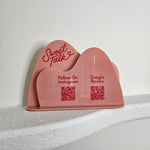 Double Wavy QR Code SIgn (gloss pink clay)