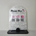 Pearlescent acrylic for the Beauty Base with QR Codes