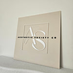 Beige Acrylic Business Sign